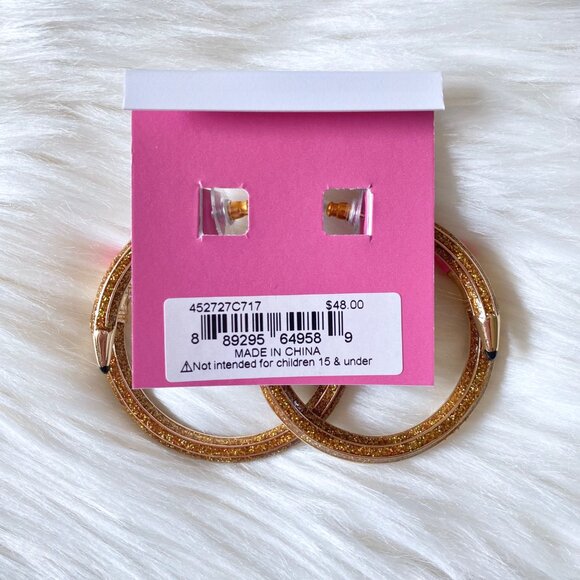 NWT Betsey Johnson Glitter Pencil Earrings and Bracelet Set Gold Sparkly School - Picture 7 of 7